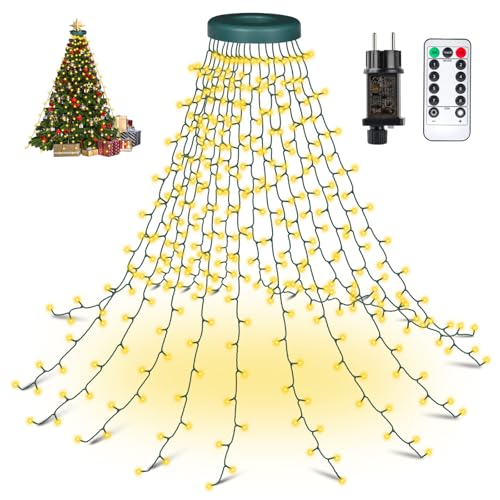 Nextronix Luci Natale Albero 400 LED 2.5Mx16 Fili, 8 Modalità...