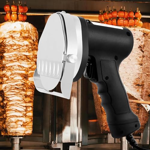 MObyat Handheld Wireless Electric Kebab Meat Slicer, Electric Kebab Knife, Slice Thickness 0-8mm Adjustable, Speed 2500-3000 Rpm, For Roast Meat Shops, Restaurants