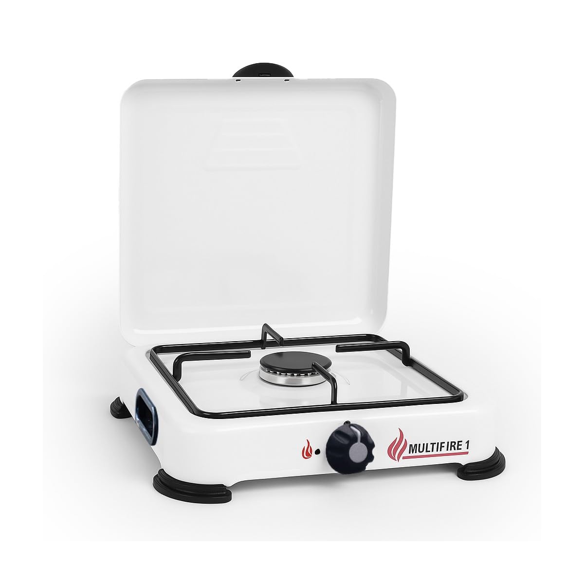 INTEC Plaque de cuisson gaz portable 1 feu 1500W Réchaud gaz butane ou propane Blanc laqué Couvercle