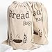 Confezione da 2 sacchetti per il pane in lino naturale, riutilizzabili, sacchetti per il pane da 38 x 27 cm, ecologici