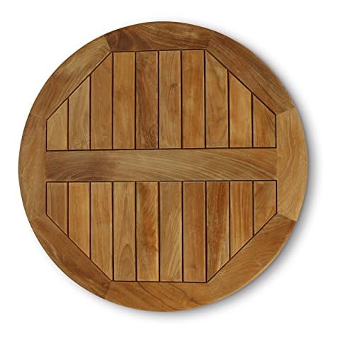 BrackenStyle Grade A Teak Round Table Top 80cm Diameter - Circular Wooden Tabletop - Commercial grade wood table top Cover