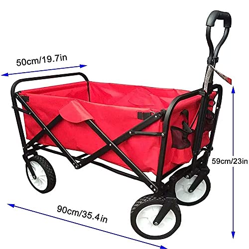FAZENHUA Trolleys, Gartenwagen, Faltbarer Wagen, robuster Festivalwagen, Zugwagen, LKW-Transportwagen, zusammenklappbar mit Bremsrädern, 80 kg/176 Pfund Kapazität – Bild 3
