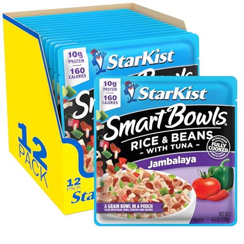 StarKist Smart Bowls Tuna, Rice and Beans, Jambalaya, 4.5 oz Pouch, Pack of 12