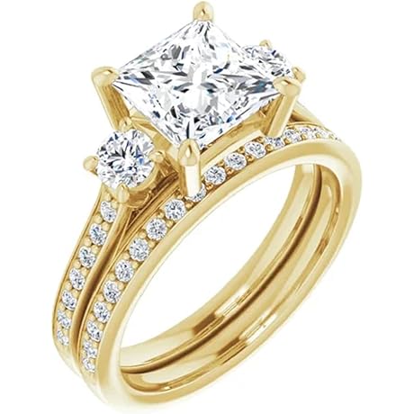 Exquisite 3 CT Princess Cut Moissanite Solitaire Ring - Timeless Brilliance