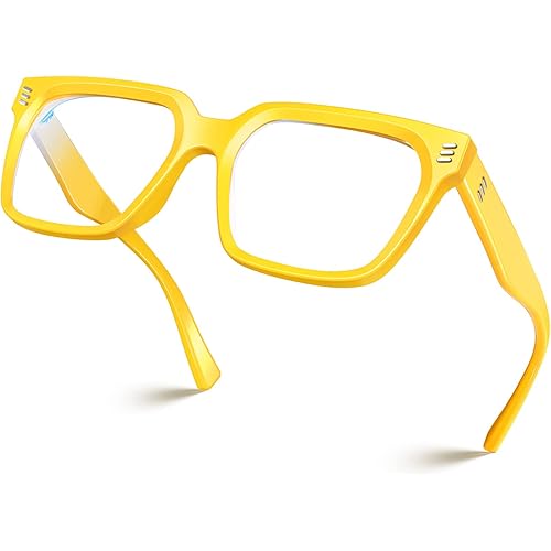 VISOONE Rectangle TR90 Blue Light Blocking Glasses Computer Glasses with Preppy Look for Women and Men Cougar