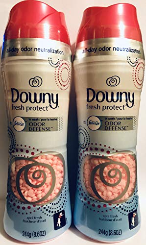 Image of Downy Fresh Protect - in-Wash Odor Defense - April Fresh Scent - Net Wt. 8.6 OZ (244 g) Per Bottle - Pack of 2 Bottles