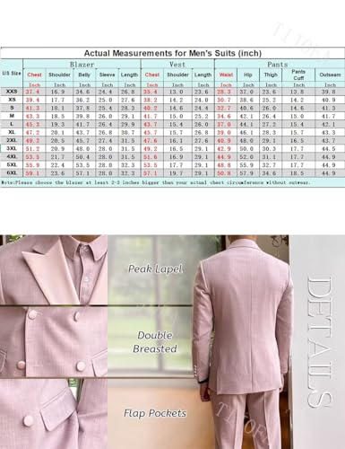 Double Breasted Linen Suits for Men Wedding 2 Piece Linen Suit Slim Fit Beach Summer Groom Blazer Pants Suit3