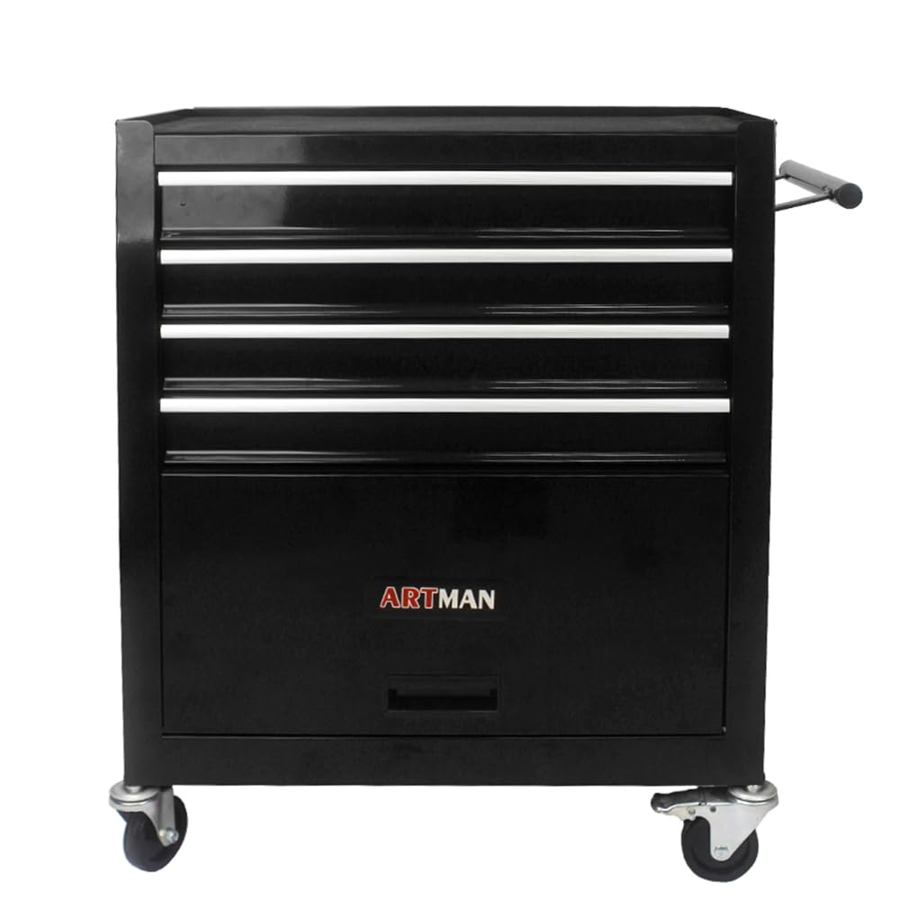 LULUINSHINE 4 DRAWERS MULTIFUNCTIONAL TOOL CART WITH WHEELS-BLACK