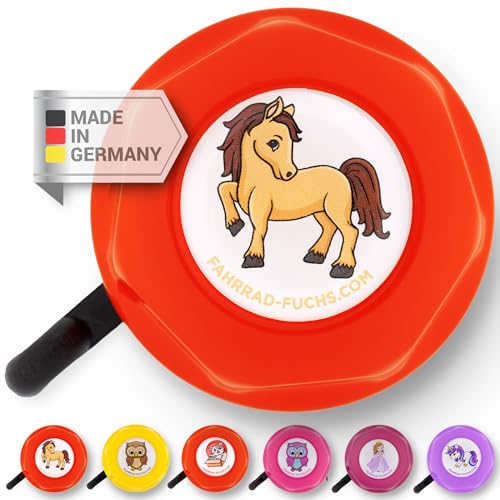 Fahrradklingel Kinder - Pferd Orange - Fahrradklingel Mädchen, Klingel...