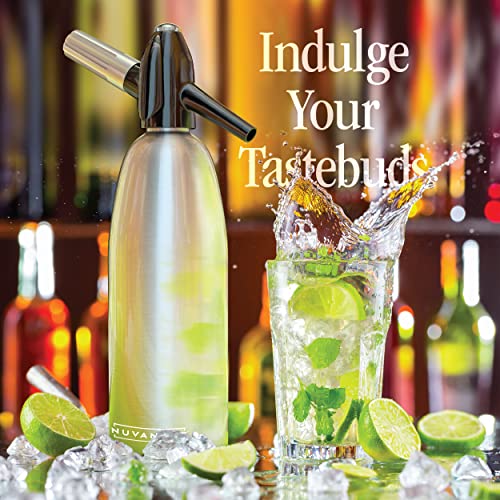 Nuvantee Soda Siphon - Ultimate sparkling Soda Maker - Aluminum - 1 Liter - With Free Cocktail Recipes