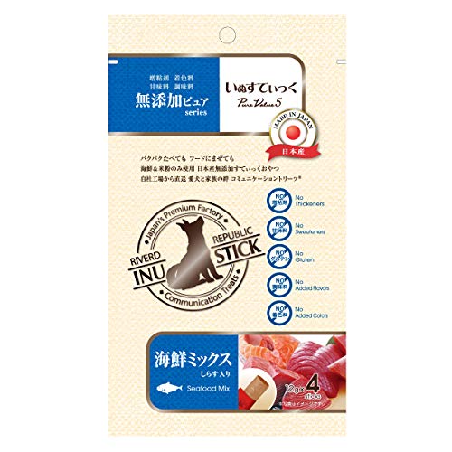 日本産 犬用おやつ いぬすてぃっく 無添加ピュア PureValue5 海鮮ミックス 100本入