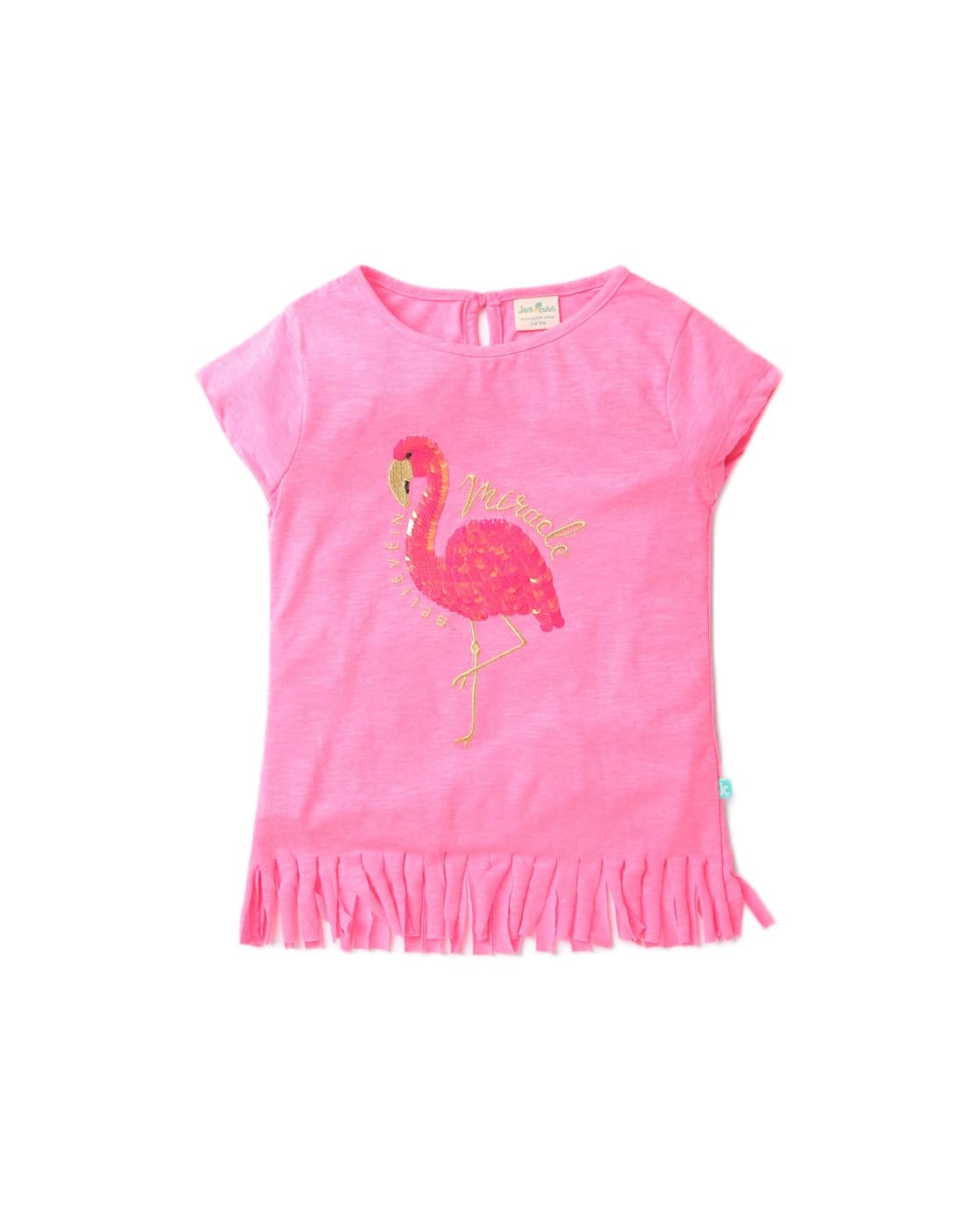 Jus Cubs Girls Regular Fit Half Sleeve Cotton Graphic Print Round Neck T-Shirt