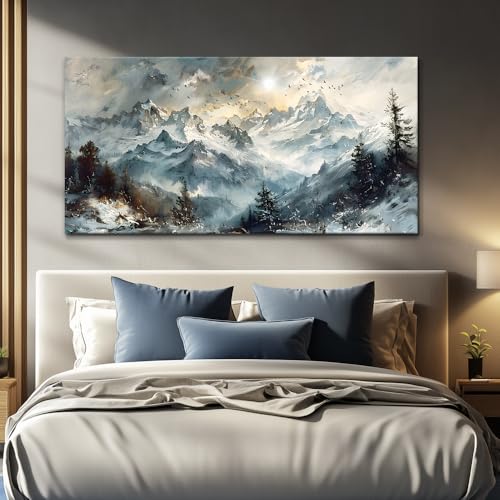 KELIYUAN Large Wall Decor For Living Room Canvas Wall Art For Office Bedroom Framed Wall Paintings Abstract Mountain Landscape Pictures Artwork Modern Dormitory Home Decoration Aesthetic 30x60in