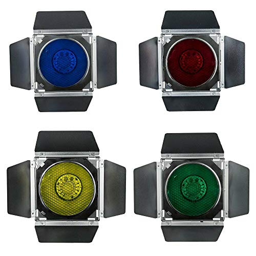 Godox Bd-04 Barn Door With Honeycomb Grid And 4 Color Gel Filters(Red Yellow Blue Green) Compatible For Godox 7" Standard Reflectors For Ad600B/Ad600Bm/Ad600Pro/Sl60W/Sl150W/Sl200W/Ms200/Ms300 #TOP6