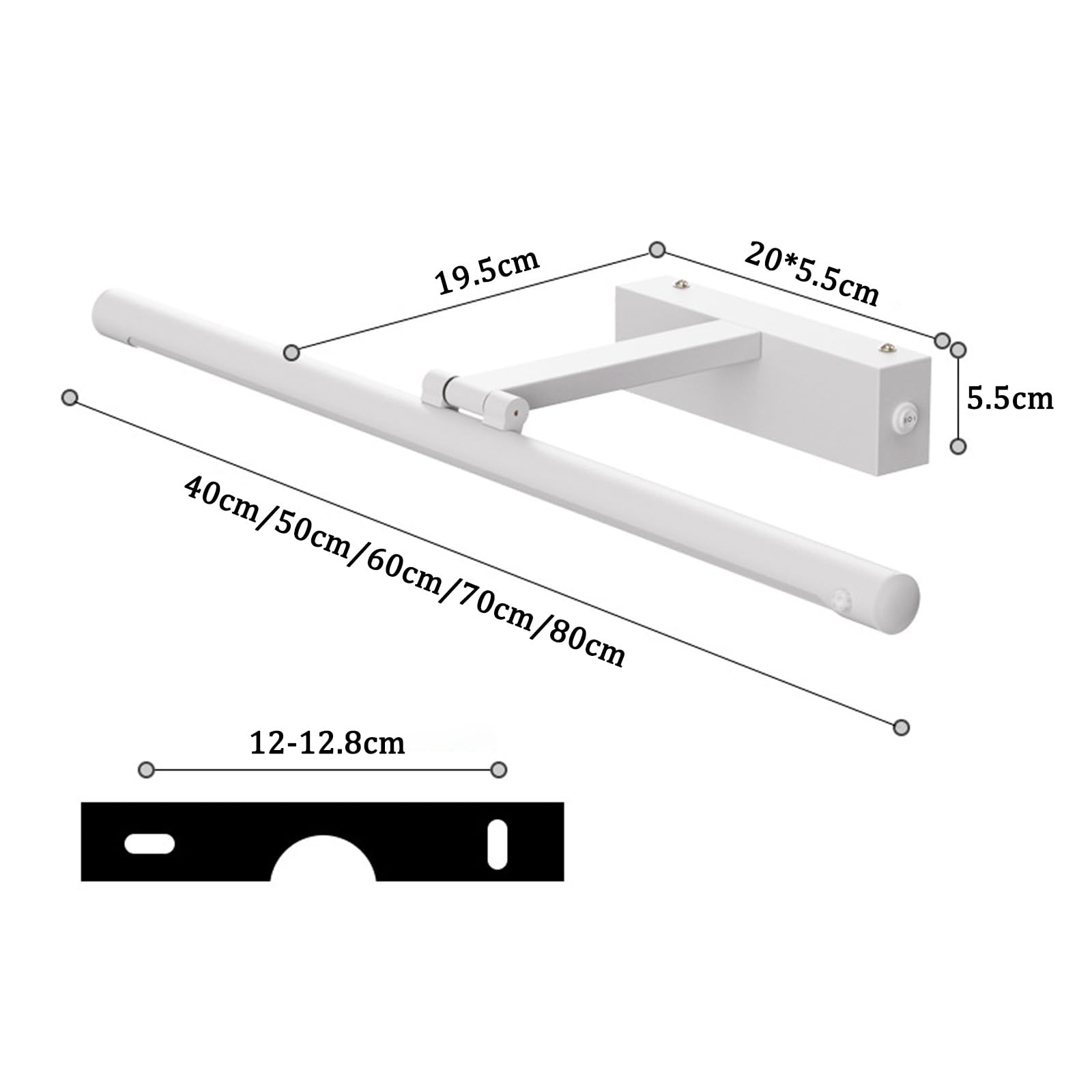 LED Lámpara de Espejo Baño Giratorio Apliques de Pared con Sensor de Movimiento Moderno Iluminación de Pared con Interruptor Cuadros Maquillaje Sala de Estar Dormitorio (Luz Cálida Plateada,50cm)