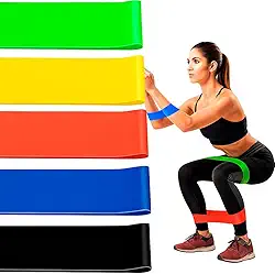 Kit 5 Faixas Elásticas para Alongamento, Pilates, Yoga e Exercícios - Condicionamento Físico, Fitness, Relaxamento e Treino de Músculos - Mini Bands Thera Band – Premium