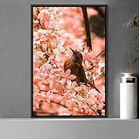 Framed Canvas Wall Art Single Bird Birds Expressive Farmhouse/Country Multicolor Photography Portrait Single - 16x24 inches