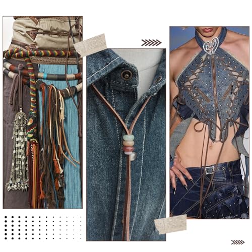 yumcute Lederband Kette, 3mm×3m Lederriemen Meterware Echtes Leder, Braun Lederbänder Flach Band Armband Basteln, Lederschnüre für Leder Schuhspitzen, Halskette, DIY Handwerk und Schmuck Herstellung