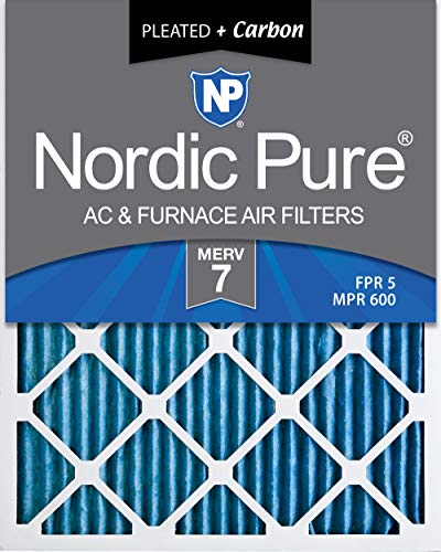 Nordic Pure 18x24x1 MERV 7 Pleated Plus Carbon AC Furnace Air Filters 12 Pack