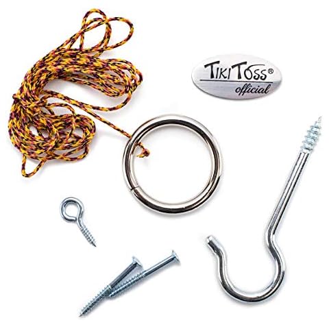 Tiki Toss Original Hook and Ring Game Essentials- Includes Hook, Ring, Mounting Screws, and Thread Cover