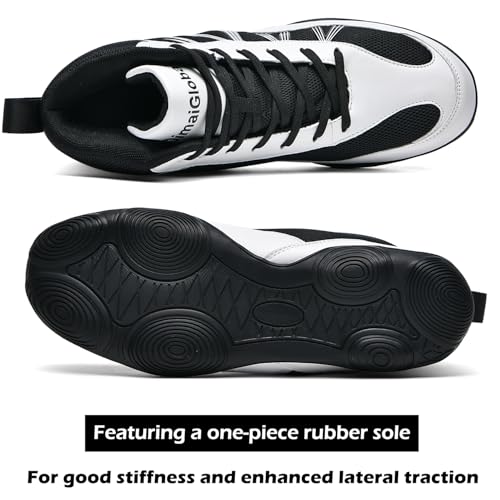 dimaiglobal men39s wrestling shoe boxing shoes zero drop sole high top fighting shoes fitness sneaker taekwondo karate martial arts weightlifting training shoes