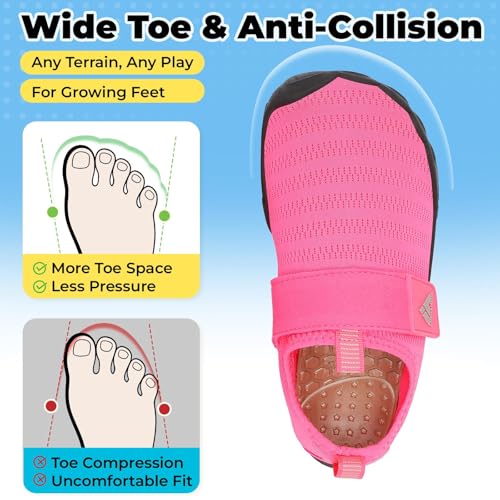 Image of Mishansha Kids Water Shoes Quick-Dry Wide Toe Box Non-Slip Barefoot Shoes Beach Pool Swim Shoes