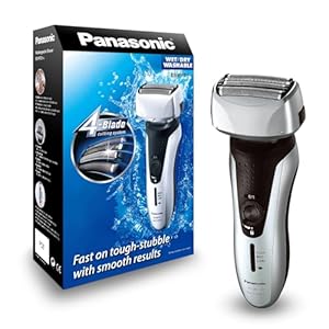 Panasonic ES-RF31 Premium Wet and Dry 4-Blade Electric Shaver for Men with Flexible Pivoting Head, Silver, UK 2 Pin Plug