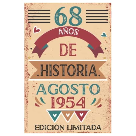 68 Años De Historia Agosto 1954: 68 años. Libro de visitas, cuaderno, 110 páginas de felicitaciones, idea de regalo, regalo Para la esposa, novia, mujer, La madre