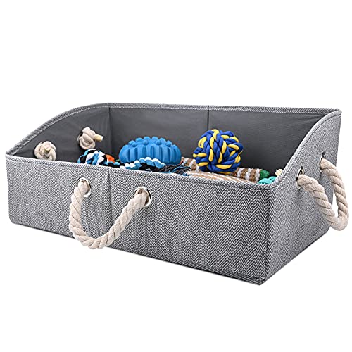 Dog Toy Storage Bins, Foldable Pet Toy Chest Organizer Basket with 3 Handles, Perfect for Pet Toys, Clothing, Blankets, Leashes and Food Dog Toy Storage Bins, Foldable Pet Toy Chest Organizer Basket with 3 Handles, Perfect for Pet Toys, Clothing, Blankets, Leashes and Food