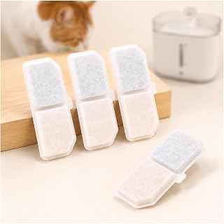 24 Pack Pet Fountain Filter Replacement for Oneisall Wireless Cat Fountain Cat Water Dispenser Dog Drinking Fountain Cartridge Dual Pad Carbon Layer