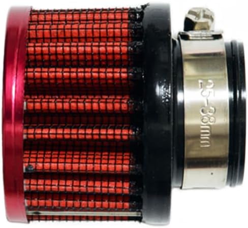 Abrazadera de extremo de goma universal para automóvil de 0.984 in 1 "filtro de aire de admisión con abrazadera ajustable (rojo)