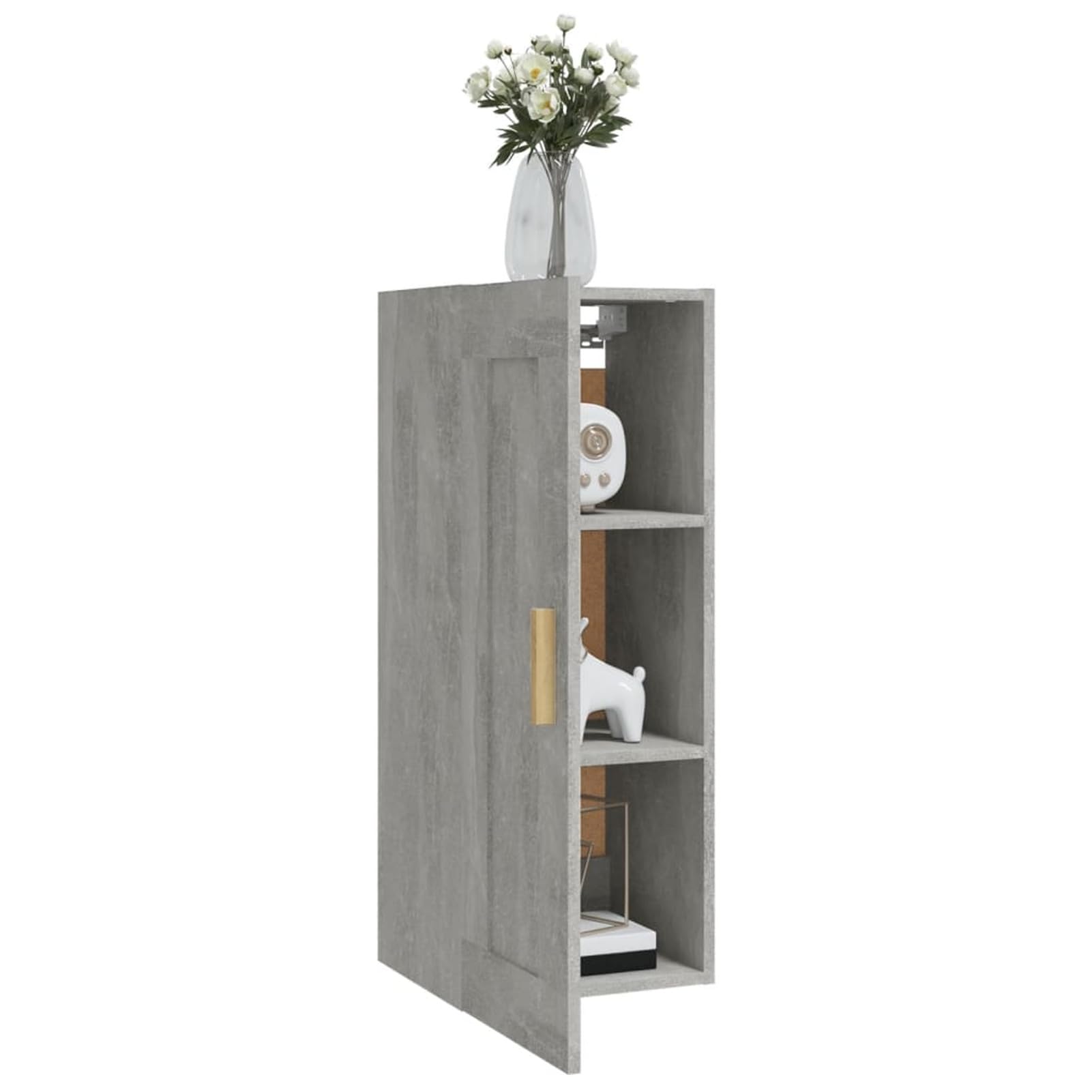 Armoire Murale Gris béton 35x34x90 cm Bois d'ingénierie,Armoire Industrielle,Armoire De Rangement