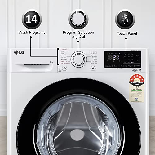 Get the Best Washing Experience with LG's 7 Kg 5 Star Inverter Front Load Washing Machine with Inbuilt Heater, AI DD Technology & Steam for Optimal Hygiene!