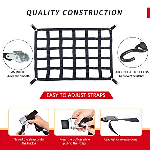 Surmount Way L02LX16TCN-1 Surmountway Cargo Net For Pickup Truck Bed thumb #4