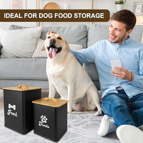 Dog Treat Container 2PCS, Dog Food Storage Container with Lids Airtight, Dog Treat Jars for Kitchen Counter-7+3Lbs, Small Dog and Cat Cookie Jar for Storage, Pet Treat Container (Upgraded) Black by Dekosilave - Used condition - Image 7