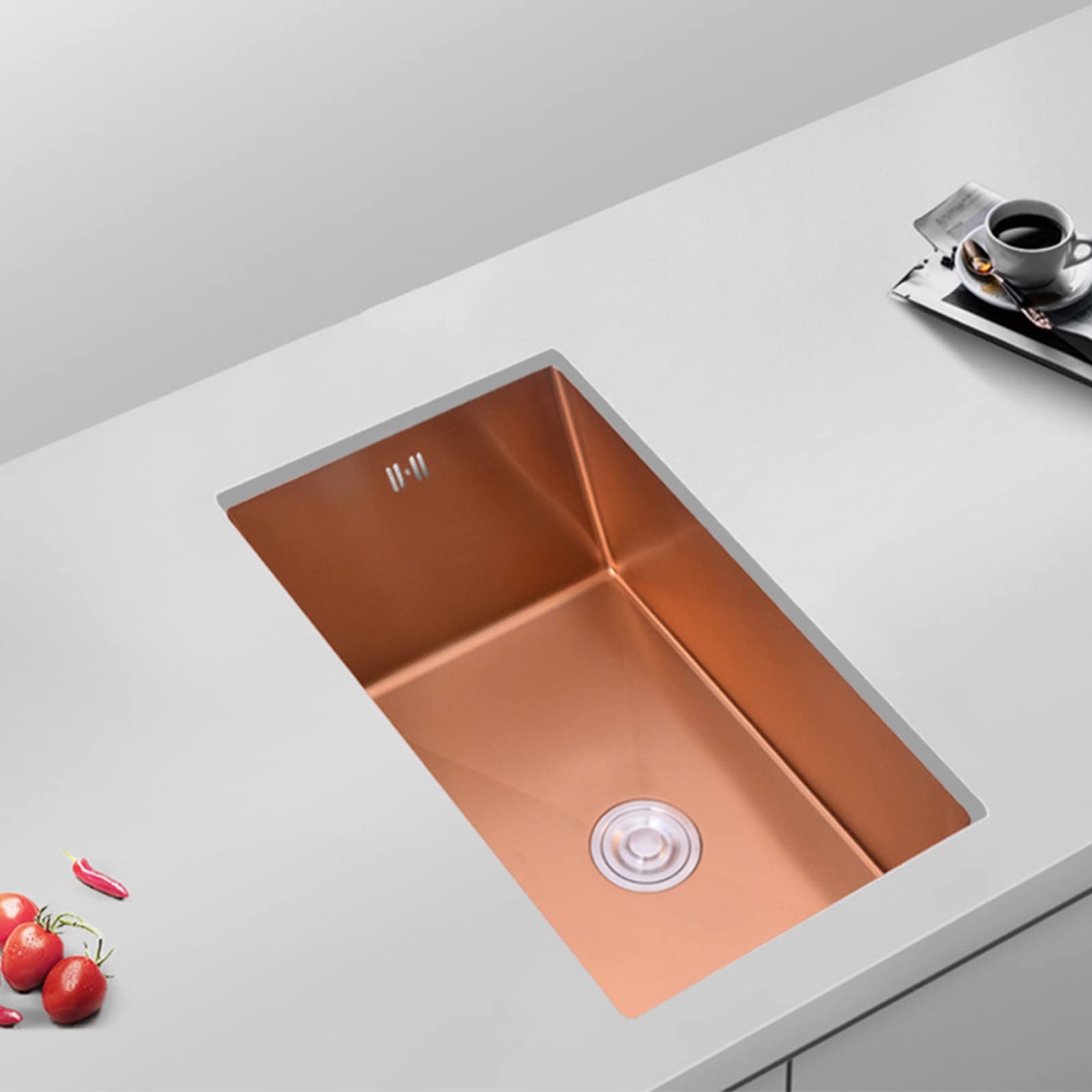 WIQUYBML Rose Gold Sink Nano Kitchen Stainless Steel Handmade Middle Island Bar Outdoor Garden Laundry (Color : gold, Size 78 * 43 21cm)