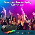 Portable Bluetooth Speaker with LED Lights, 24W Loud Sound Punchy Bass, Portable Wireless Up to 10H Playtime, Built-in Mic Bluetooth 5.3, IPX6 Waterproof Wireless Speaker for Home/Outdoor/Party/Beach - Image 4