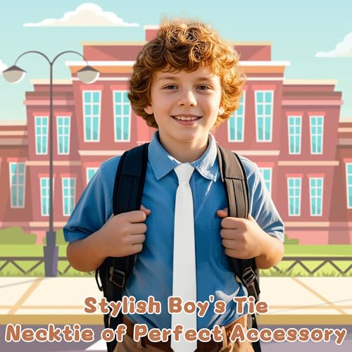 Adjustable Glossy Self Ties for Boys Kids, Solid Color Boys Tie for School Wedding Party Graduation Formal Banquet2
