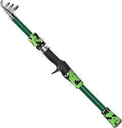 Vara de pesca telescópica para crianças, vara de pesca telescópica de 165cm para crianças de 5 a 12 anos, vara de pesca para viagens em água salgada