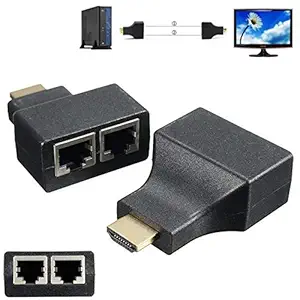 atdaraz 1pair 1080p HD 3D HDMI Over RJ45 CAT5e CAT6 UTP LAN Ethernet Balun Extender Repeater, HDMI Dual Cable Extender 30 Meters.