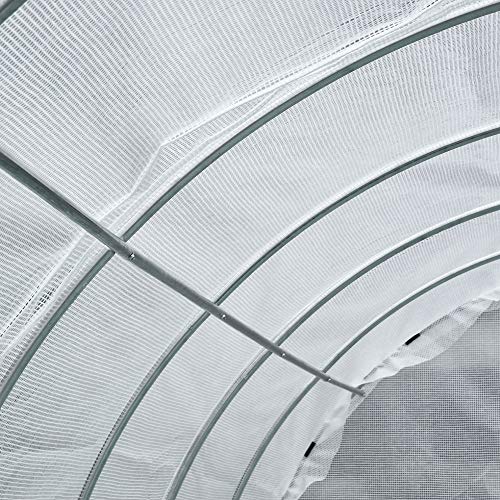 Outsunny Serre de Jardin Tunnel Surface Sol 9 m² 3L x 3l x 2H m châssis Tubulaire renforcé 25 mm Double Porte avec poignées Blanc Outsunny Serre de Jardin Tunnel Surface Sol 9 m² 3L x 3l x 2H m châssis Tubulaire renforcé 25 mm Double Porte avec poignées Blanc