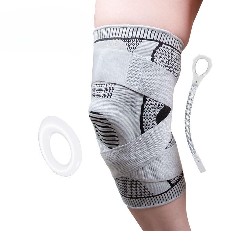 SWZEC Noreliie Aktivlife Kompressions-Kniebandage bei Knieschmerzen und Arthrose Schmerzen(1 Stück Grau,XL(75-95kg))