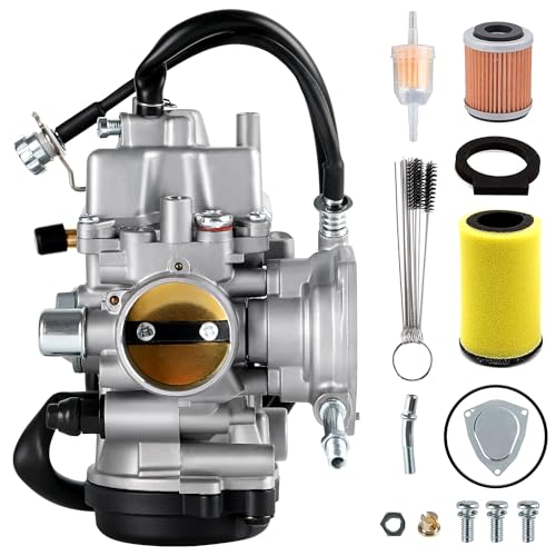 YFM400 Carburetor Fits for Yamaha 2000-2006 Big Bear YFM 400 Kodiak 400 2007-2010 Wolverine 450 2007-2014 Grizzly 350 450 ATV with Air Fuel Filter