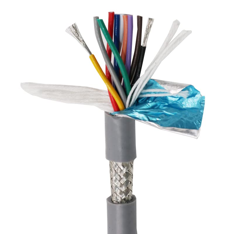 26 24 22 Awg 10-40 Conduttori, Cavo Schermato per Traino da 1 Metro, Filo Flessibile in Pvc Resistente Alla Flessione, Filo Di Rame Stagnato Resistente Alla Corrosione/0.2Mm 24 Awg/24C