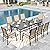 Sophia & William Patio Dining Set 9 Pieces, Patio Table and Chairs Set for 8, 83"x 39" Large Rectangular Metal Dining Table and 8 x Lightweight Aluminum Stackable Chairs (Beige)