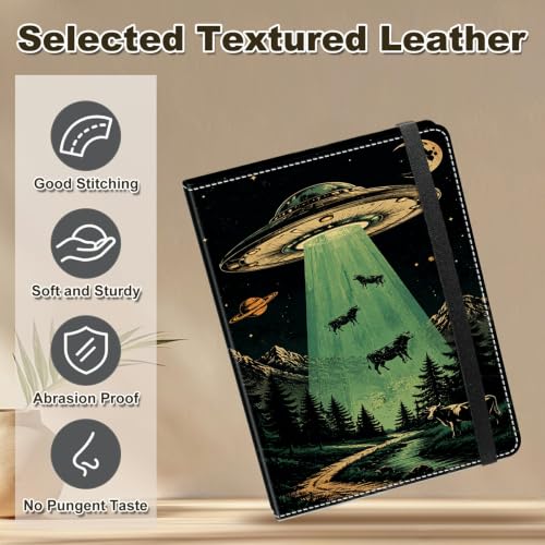 Image of Photo Album 4x6 120 Photos with Strong Elastic Band, Forest UFO | Large Capacity Premium Leather Picture Album, Portable Wallet Albums Photo Book for Family Anniversaries Wedding Baby