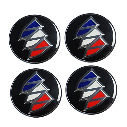 SunShine 4Pcs 65mm Car Wheel Center Hubcaps Epoxy Decal Badge Emblem Hub Cap Auto Wheel Cover Aluminum Sticker Logo For Buick Enclave Lucerne Encore Excelle Regal Wheel Center Caps