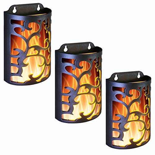 outdoor candle sconces - yucanucax Decorative Lanterns with Timer, Candle Light Flameless Candles Indoor/Outdoor Wall Sconces,Flickering Flames Wall Light for Hallway, Bathroom,Use 3AA Battery(NOT Included),3 Pack