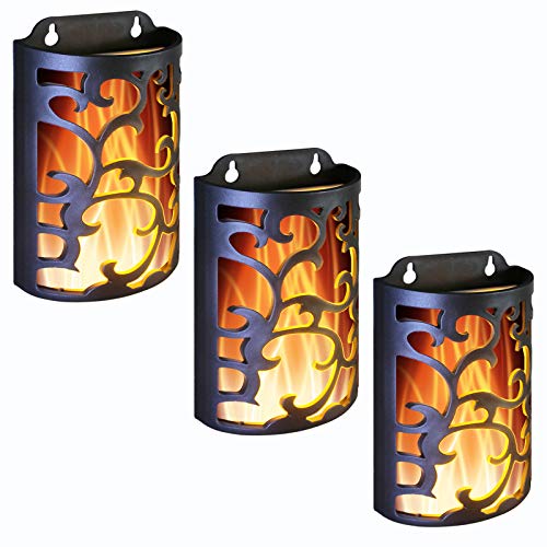 Image of Decorative Lanterns with Timer, Candle Light Flameless Candles Indoor /Outdoor Wall Sconces,Flickering Flames Wall Light for Hallway, Bathroom,Use 3AA Battery(NOT Included),3 Pack