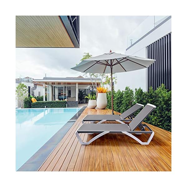 PAMAPIC Patio Lounge Chairs, Adjustable Recliner Patio Chairs for Poolside, Yard, Front Porch - Image 3
